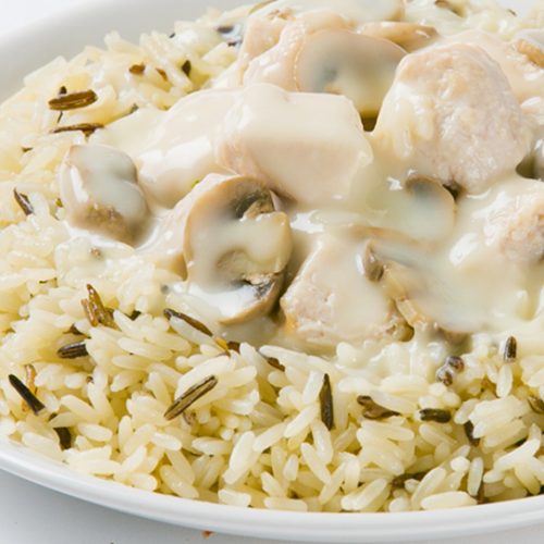 ужин Курица в сливочном соусе с грибами и рисом босто. Базовое меню Диеты Малышевой