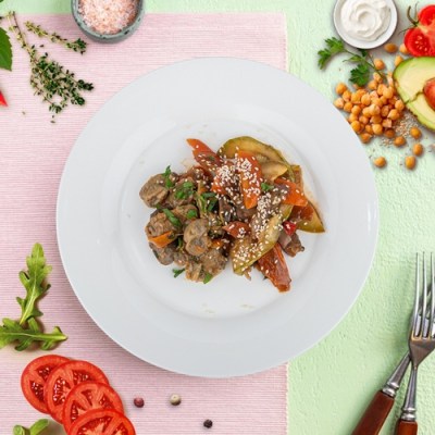 Куриные желудки с овощами в азиатском стиле Диета Елены Малышевой