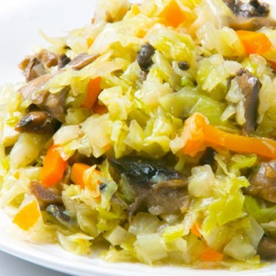 ужин Капуста белокочанная, тушёная с грибами базовое меню для женщин Диета МАлышевой