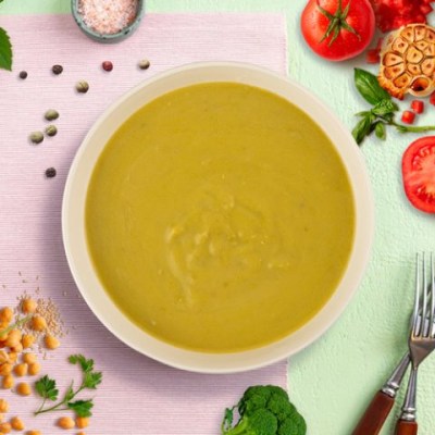 Суп-пюре с зеленым горошком и сыром Кумир