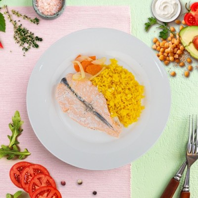 Лосось на пару с рисом Диета Елены Малышевой