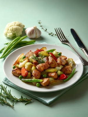 Индейка с прованскими травами и овощами